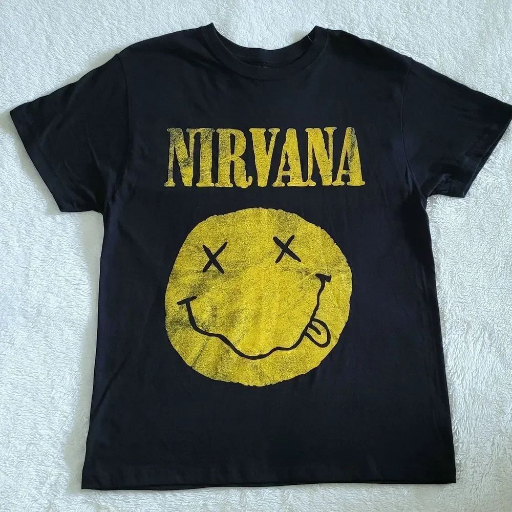 NIRVANA☸️ Smiley Face😊 Logo Tee👕